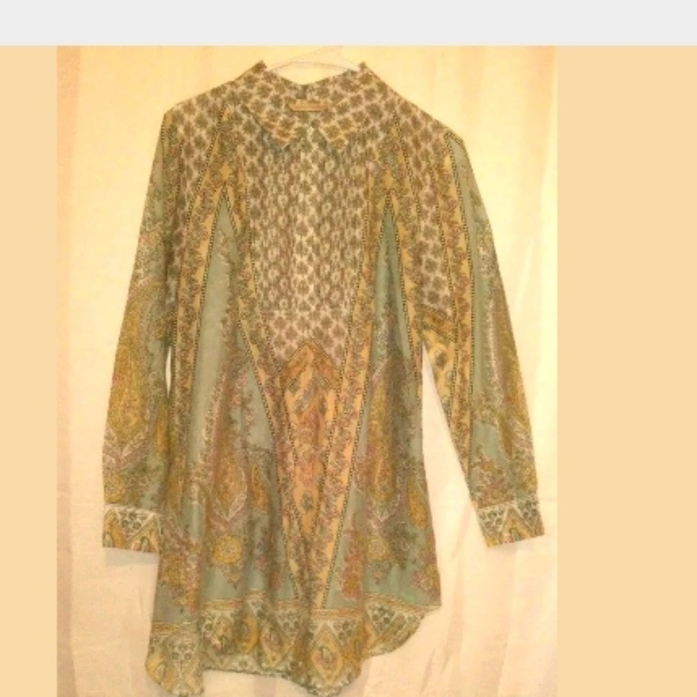 Soft Surrounding sz M  100%cotton  tunic  floral p
